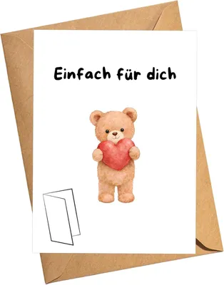 Imagen del producto de Tarjeta plegable en formato DIN A6 con motivos de osos, incluye sobre, 1 unidad, ideal para mensajes personales