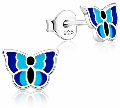 Produktbild von LUISIA® Ohrstecker "Schmetterling" E-15470-2 | Blau