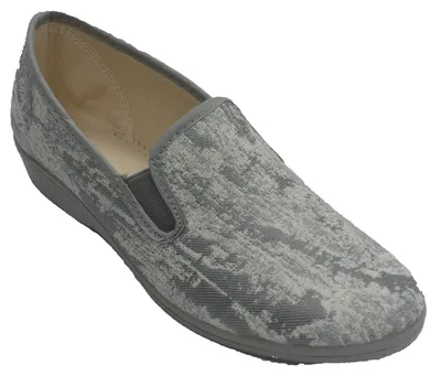 Imagen del producto de Zapatos cerrados de color gris para mujer, con cordones elásticos
