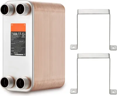 Produktbild von 80 Plattenwärmetauscher - 4x1-1/4 Zoll MNPT-Anschluss - 127x305 mm - 316 Edelstahl - Hochleistungswärmeübertrager