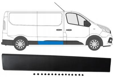 Produktbild von Türleiste Seitenleiste SET + Clips RECHTS LANGE LEISTE für Nissan NV300 2014-