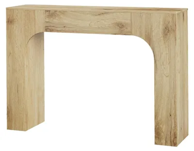 Obrázok produktu pre Konferenčný stolík – Úzky stolík za pohovkou – Drevo – Obdĺžnikový tvar – 120 x 30 x 84 cm – Vzhľad prírodného dreva – Štýl rustikálny – Vhodný do obývačky a predsiene