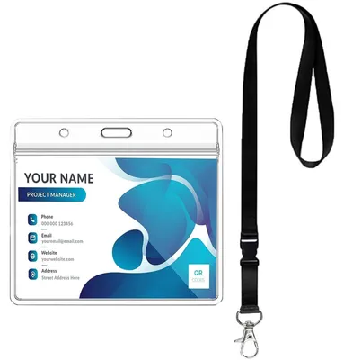 Produktbild von Set mit Kartenhaltern und Schlüsselbändern, Ausweishalter, transparent und wasserdicht, Ausweishalterclip, Kartenhalter, Schlüsselring, Dienstausweis, Studentenausweis, Büro-Schlüsselband