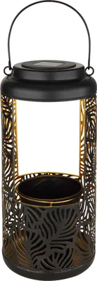 Produktbild von Globo Solarleuchte Metall Schwarz, 1Xled LED Solarleuchte 0,06W IP44 Schwarz Matt, Metall Ø15cm 36229