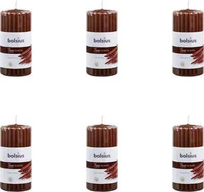 Obrázok produktu pre Bolsius - True Scents - rebrovaný stĺpik - 120/58 - Oud Wood - hodnotné balenie - 6 kusov