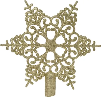 Produktbild von Christbaumspitze Schneeflocke mit Glitzer 20cm Kunststoff - Hellgold