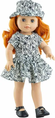 Image de Paola Reina Poupée de mode Maribel 42 cm - Poupée aux cheveux rouges et aux yeux bleus