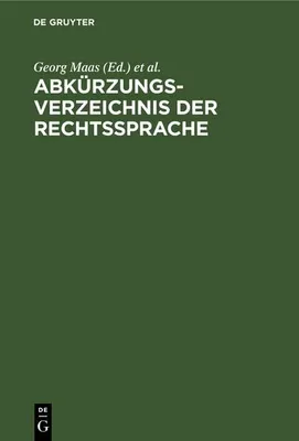 Produktbild von Abkürzungsverzeichnis der Rechtssprache