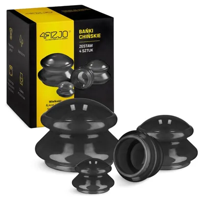 Obrázek produktu pro 4FIZJO Silikonové masážní baňky MED+ 4 ks., černé