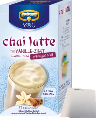 Produktbild von Krüger You chai latte Vanille-Zimt weniger süß (250g Packung) + usy Block