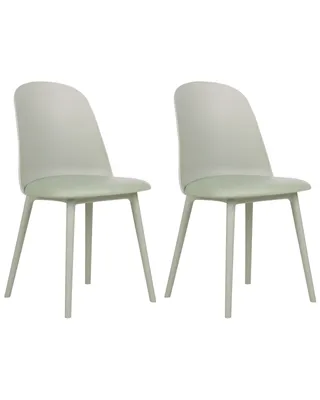 Produktbild von BELIANI Esszimmerstuhl 2er Set Hellgrün Kunststoff mit Sitzpolster Hoher Rückenlehne Ohne Armlehnen Modern Wohnzimmer Essbereich Flur Diele Ausstattung