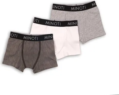 Produktbild von Minoti Jungen Boxershorts 3er Pack grau weiß 8-9 y