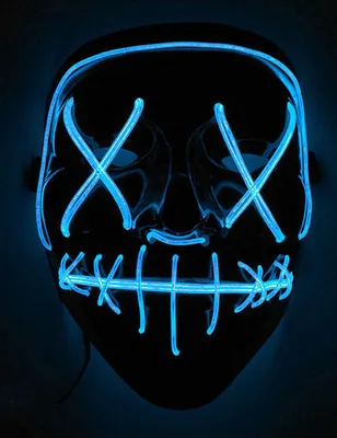 Immagine prodotto di Maschera LED Maschera di Halloween Murder Night nero-blu - Taglia unica