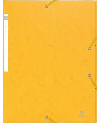 Image de Exacompta 50x Chemises à élastiques carte lustrée 3 rabats monobloc Jaune 55759E