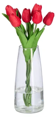 Glas-Vase, transparent, HxØ 21,5x10 cm, Tafel-Deko