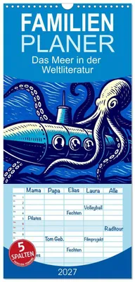 Produktbild von Familienplaner 2027 - Das Meer in der Weltliteratur mit 5 Spalten (Wandkalender, 21 x 45 cm) CALVENDO