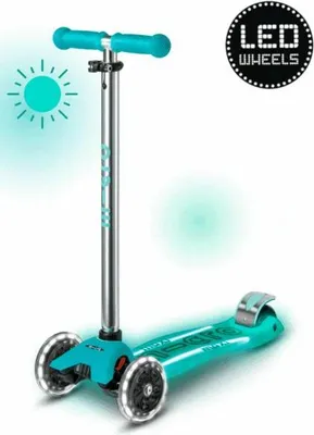 Produktbild von Micro Kinderroller Maxi Micro Glow LED Aqua Mint - höhenverstellbarer Lenker