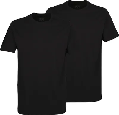 Produktbild von CECEBA Herren T-Shirt, kurzarm, Baumwolle, Single Jersey, schwarz, uni, 2er Pack Größe: 72
