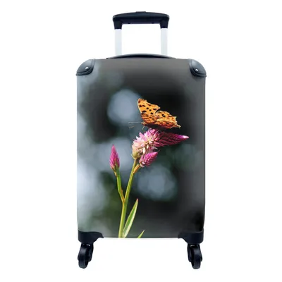 Produktbild von MuchoWow® Koffer Handgepäck Trolley Rollkoffer Kleine Reisekoffer mit 4 Rollen - Schmetterling - Blumen - Insekten - Cabin Size < 55x40x23 cm & 55x40x20 cm - Fotokoffer - Kabinenkoffer - Boardgepäck - Reise-Box - Reisekoffer - Reisegepäck - Koffer mit Bild - Trolley für Kinder