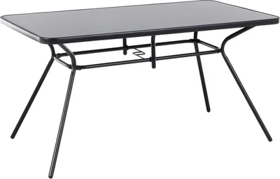 Obrázok produktu pre BELIANI Vonkajší jedálenský stôl čierny oceľový 140 x 80 cm moderný štýl záhrada exteriér