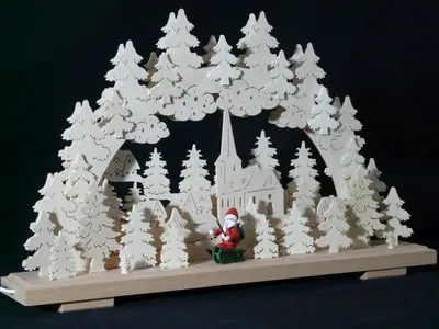 Obrázok produktu pre Sviečkový oblúk s Otcom Vianoc a osvetlením ŠxVxH 50x31x7cm NOVINKA