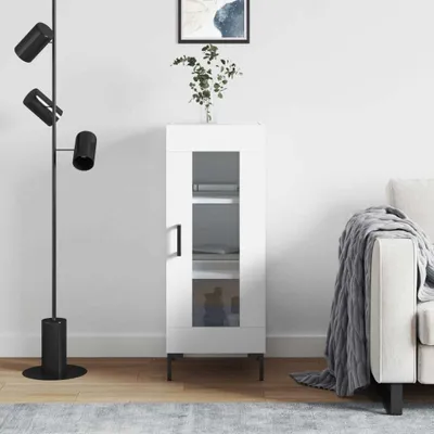 Image de vidaXL Sideboard Blanc 34,5x34x90 cm Bois composite