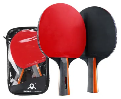 Produktbild von INF Tischtennis-Schläger-Set Langgriff mit wasserdichter stoßfester Hülle, Pappelholz-Klinge, haftender invertierter Belag und Schaumstoff - Rot