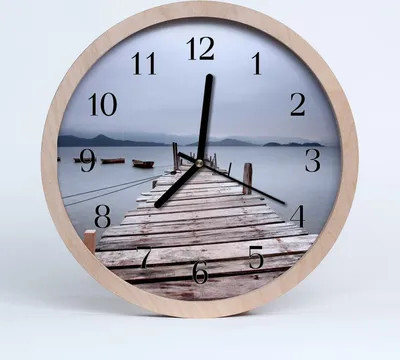 Produktbild von Holzuhr 20fi cm wanduhr - Brücke Landschaft