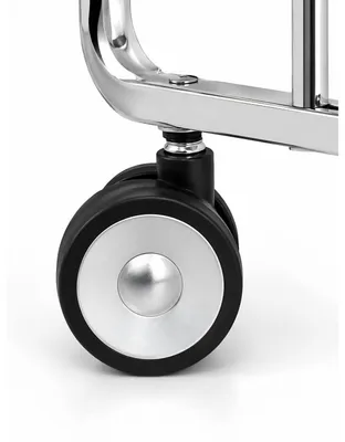 Immagine prodotto di DON HIERRO - Carrello di servizio pieghevole BAUHAUS con rotelle - Struttura in metallo cromato, 2 livelli, 4 posizioni