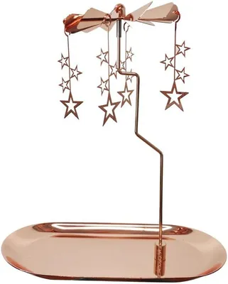 Productafbeelding van Kandelaar met dienblad - Spinner - Draaiend theelicht kaarsenhouder - Glod carrousel kaars voor Kerstmis - Valentijnsdag