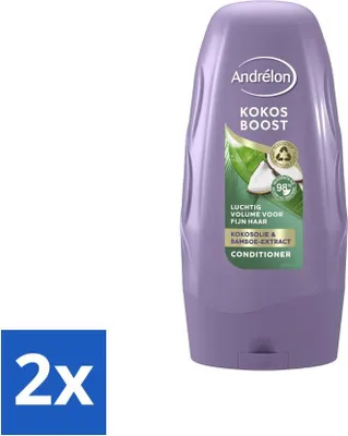 Obrázok produktu pre Andrélon Coconut Boost Conditioner - Intenzívna starostlivosť - 250 ml - Hodnotné balenie - 2 kusy