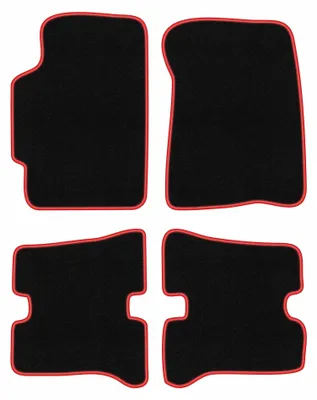 Obrázek produktu pro Velurové autokoberce pro: Mazda MX-6 II 1992-1997 (kupé) – sada 4 ks, černo-červené, na míru – Wielganizator CARLUX