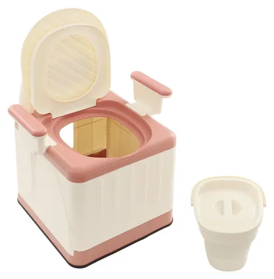Produktbild von Tragbares Toilett mit Deckel und Griff - Ideal für Camping