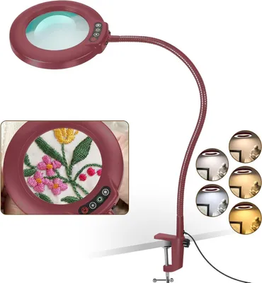 Productafbeelding van Vergrootglas met licht - Vergrootlamp klem - Fijn detail werk - Echt glas lens - 12x vergroting - Groen