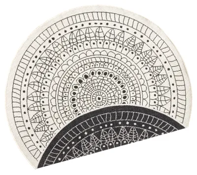 Image de 140x140 (diamètre) cercle Tapis Twin-Wendeteppiche 103101 creme schwarz circle - pour la maison et l'extérieur