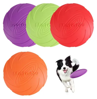 Produktbild von Hundefrisbee 4 Stück Naturgummi 15 cm Durchmesser bunt