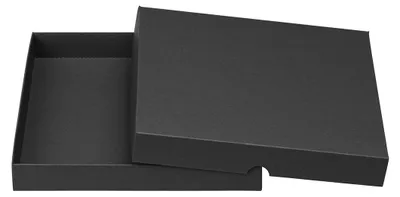 Immagine prodotto di Scatola pieghevole 22 x 22 x 3 cm, nera, con coperchio, cartone riciclato - confezione da 10 pezzi