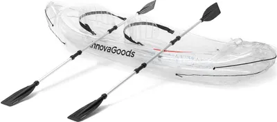 Produktbild von InnovaGoods Transparent aufblasbares Kajak mit Zubehör Paros 312 cm 2 Plätze