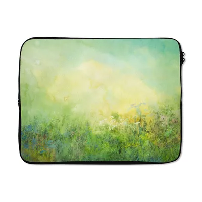 Produktbild von MuchoWow® Laptop Hülle 14 ZollGras - Sommer - Ölfarbe Laptoptasche - Laptoptasche - Stoßsicher - Schutzhaube