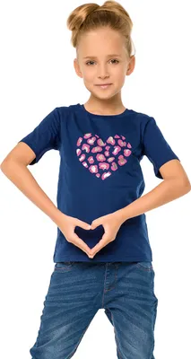 Produktbild von Mädchen-T-Shirt Heart  - Navy - 128