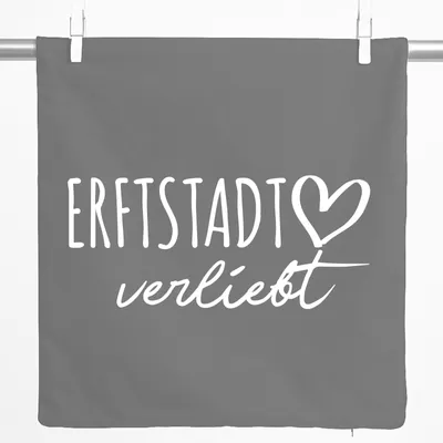 Produktbild von Huuraa Kissenbezug Erftstadt verliebt 40x40cm Steel Grey Baumwolle Dekokissenbezug Geschenkidee