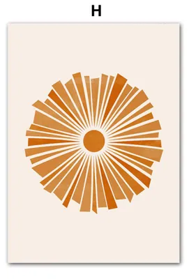 Produktbild von Poster Boho Abtrakt Boho · Berge Sonne | Bilder Wohnzimmer | Wandbilder Schlafzimmer | Deko Print ohne Rahmen | Bilder  Kunstdruck · Motiv H · 13 × 18 cm