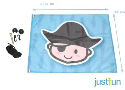 Produktbild von Piratenfahne mit Hiss-System, blau