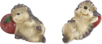 Produktbild von Keramik Figur Igel mit Apfel A und B - 2 Stück