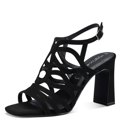 Produktbild von Tamaris Damen Sandalette Riemchen Karree Form Blockabsatz 1-28391-20, Größe:37 EU, Farbe:Schwarz