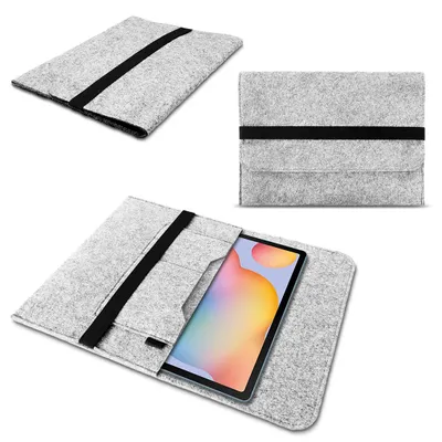 Produktbild von Sleeve Tasche für Samsung Galaxy Tab S10 S9 S8 Plus / FE Hülle Filz SchutzhülleFarbe:Hell Grau