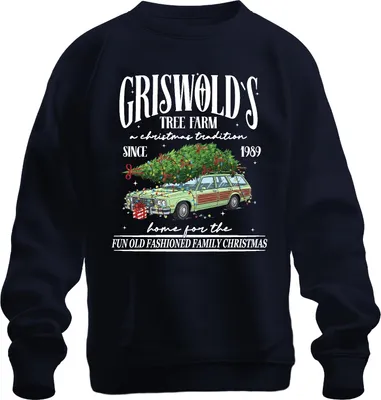 Produktbild von Griswold's Tree Farm Christmas Tradition Tannenbaum Weihnachten Uni Sweatshirt Pullover, Navy, L