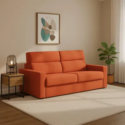 Immagine prodotto di Ecate - Divano Letto 2 Posti, 200x95 cm Arancione, Sfoderabile  Italy