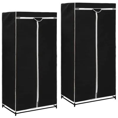 Productafbeelding van Garderobe Kledingkasten Set van 2 Zwart 75x50x160 cm