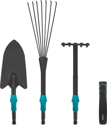 Produktbild von Gartengeräte-Set 3-in-1, V-Fix-System | Laubrechen, Schaufel und Handrechen